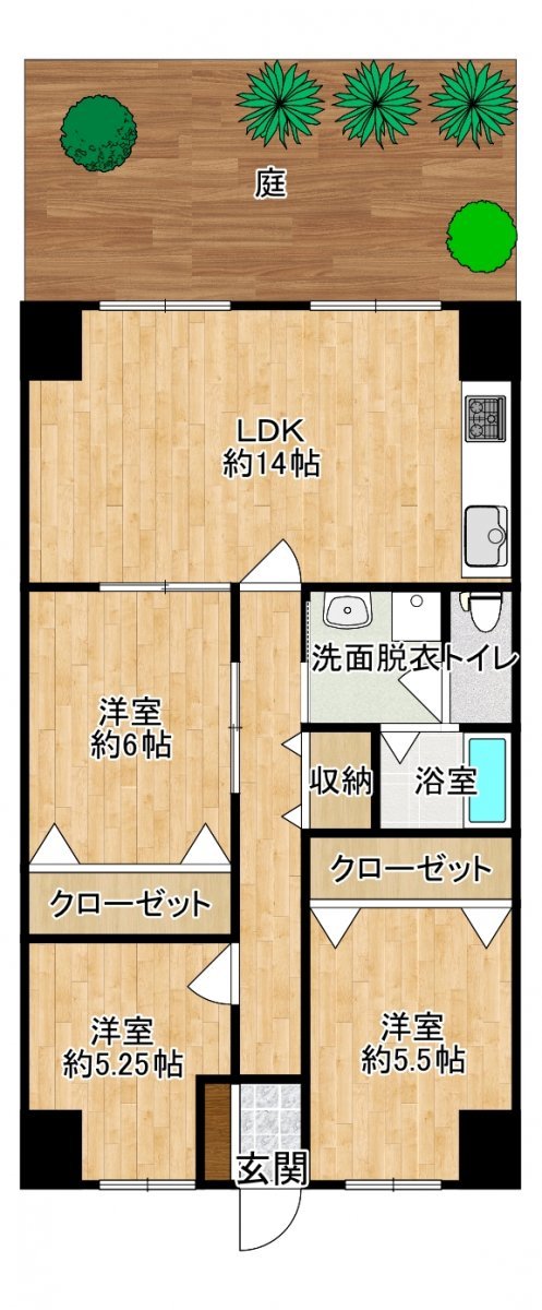 ★専有面積69.61㎡、専用庭付き3LDK★